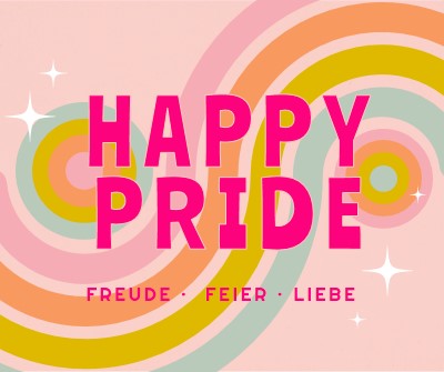 Freude, Feier, Liebe pink vintage-retro