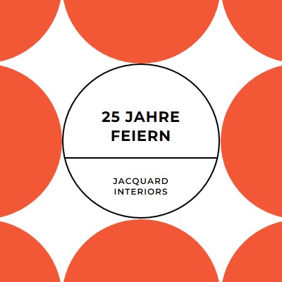 25 Jahre feiern orange modern-geometric-&-linear