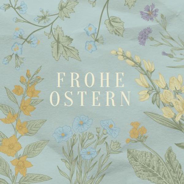 Osterwünsche blue vintage-botanical