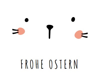 Frohe Ostern, Hase white whimsical-line