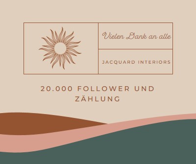 20.000 Follower und Zählung pink organic-boho