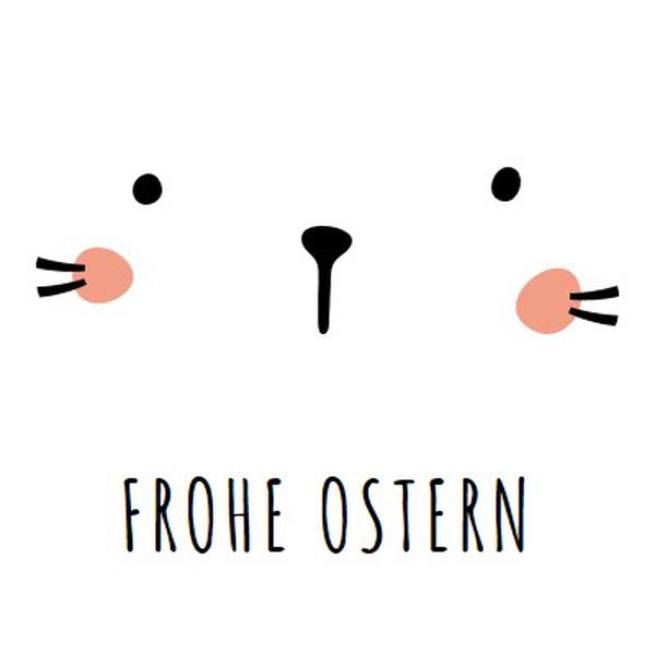 Frohe Ostern, Hase white whimsical-line