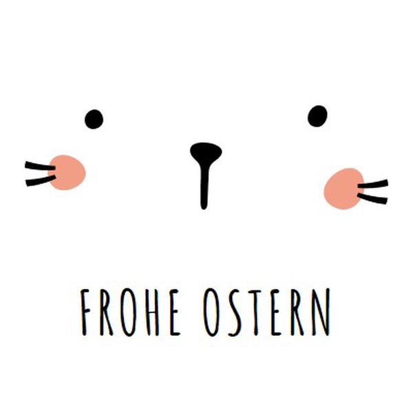 Frohe Ostern, Hase white whimsical-line