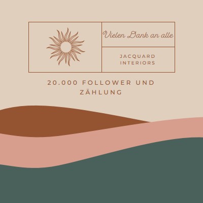 20.000 Follower und Zählung pink organic-boho