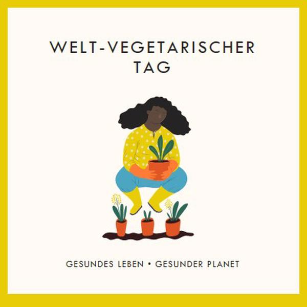 Es ist Welt-Vegetarischer Tag white modern-simple