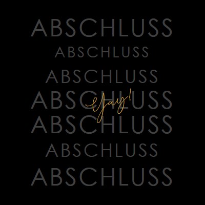 Yay zum Abschluss black modern-simple