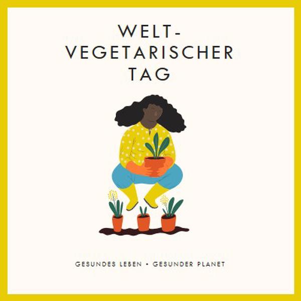 Es ist Welt-Vegetarischer Tag white modern-simple