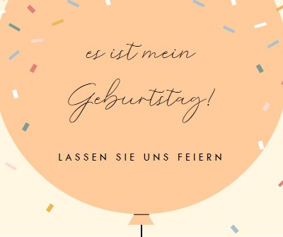 Lassen Sie uns meinen Geburtstag feiern yellow whimsical-line