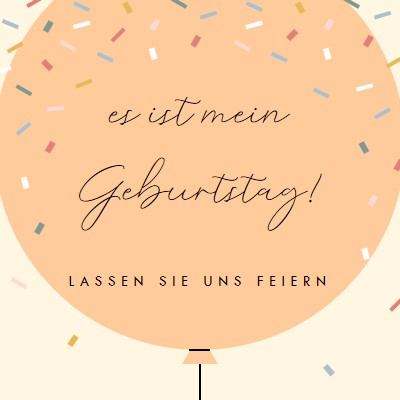 Lassen Sie uns meinen Geburtstag feiern yellow whimsical-line