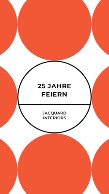 25 Jahre feiern orange modern-geometric-&-linear