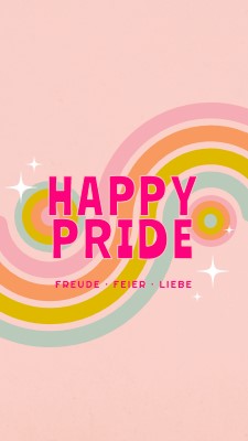 Freude, Feier, Liebe pink vintage-retro