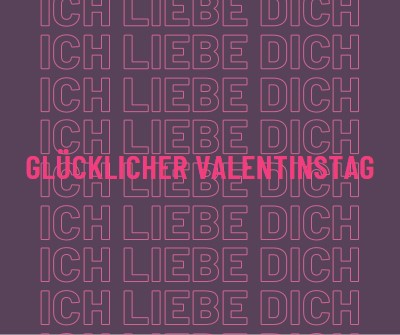 Ich liebe dich, Valentinstag purple modern-bold