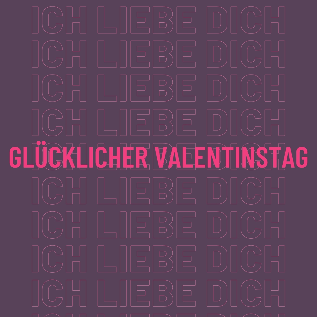 Ich liebe dich, Valentinstag purple modern-bold