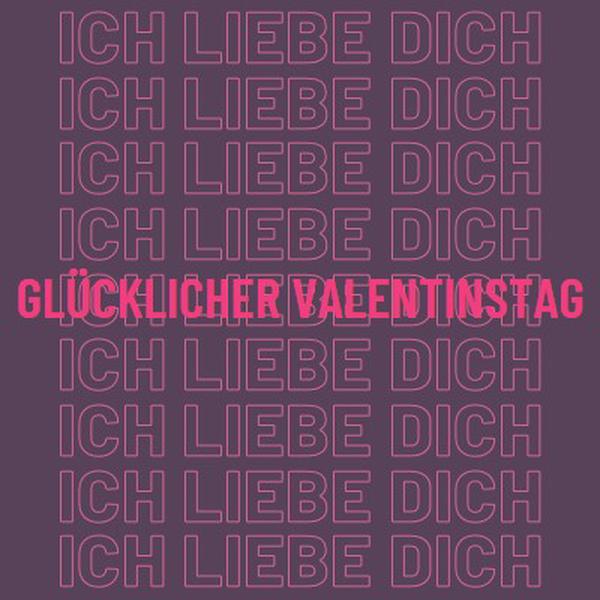 Ich liebe dich, Valentinstag purple modern-bold