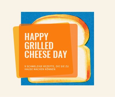 Happy Grilled Cheese Day orange modern-bold