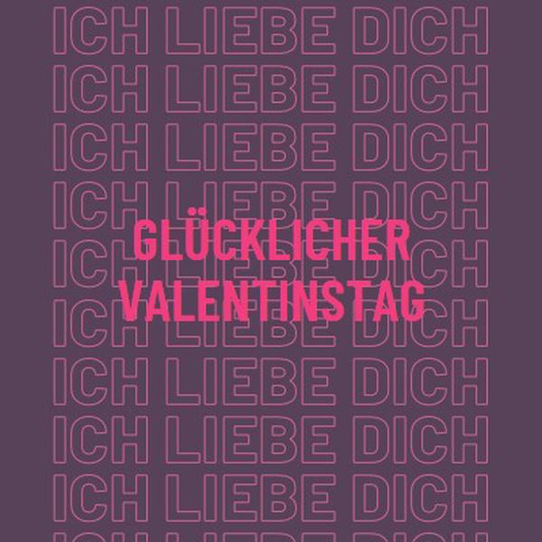 Ich liebe dich, Valentinstag purple modern-bold