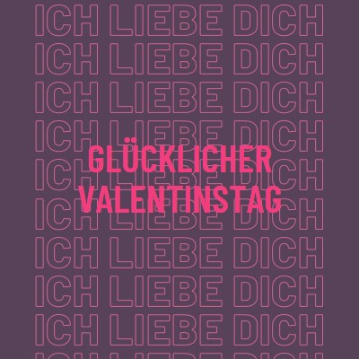 Ich liebe dich, Valentinstag purple modern-bold