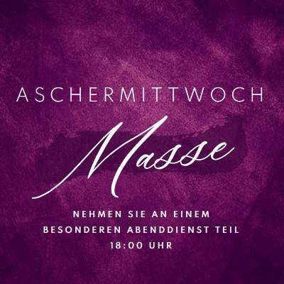 Aschermittwochsmesse purple modern-simple