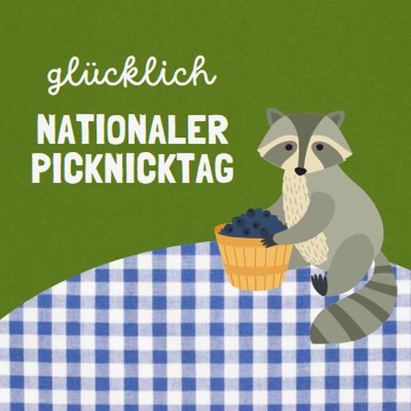 Happy National Picnic Day green whimsical-color-block