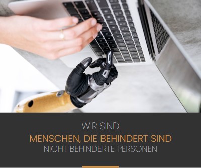 Bewusstsein für Menschen mit Behinderungen gray modern-simple