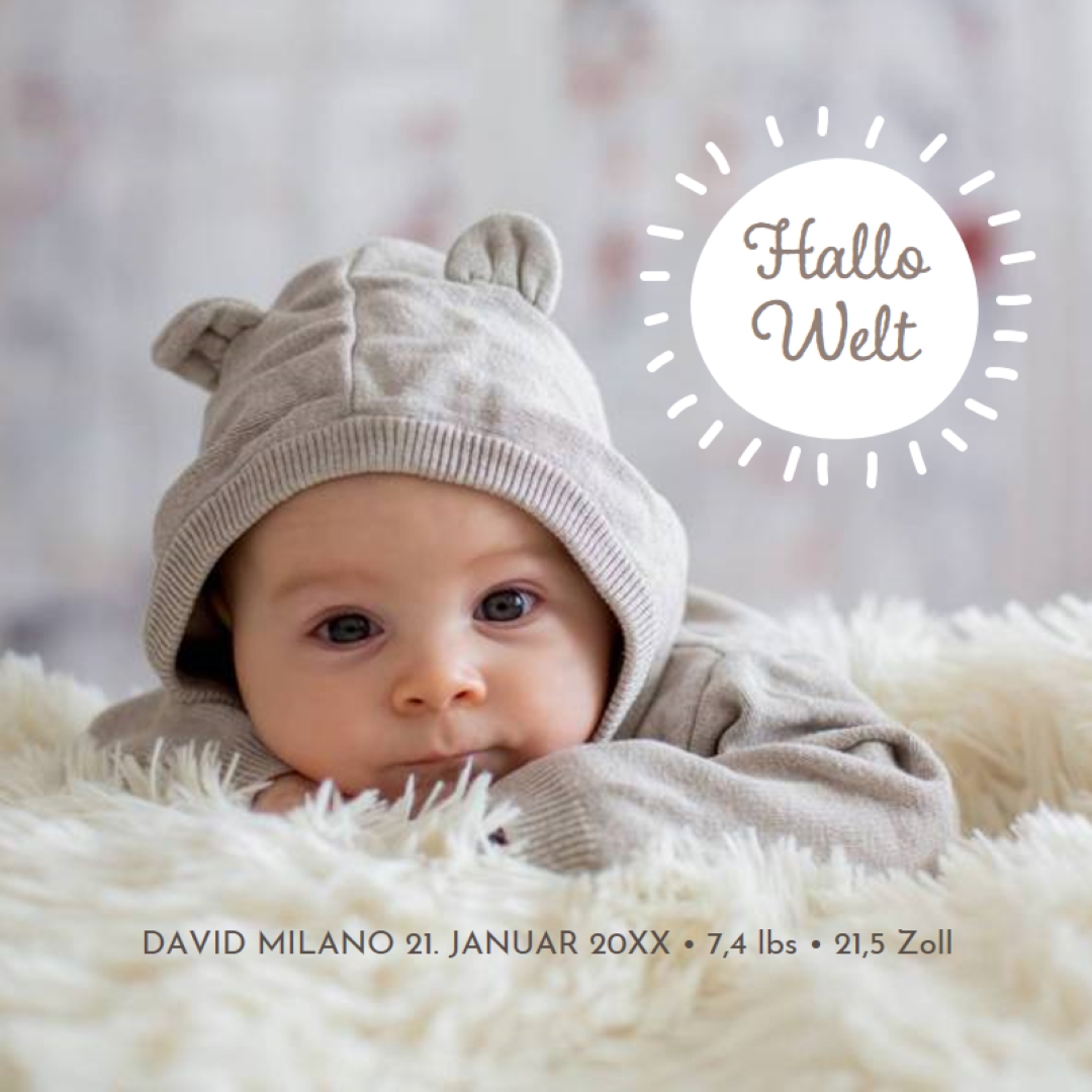 Hallo Welt gray modern-simple