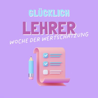 Wertschätzungswoche des Lehrers purple whimsical-color-block