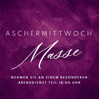 Aschermittwochsmesse purple modern-simple