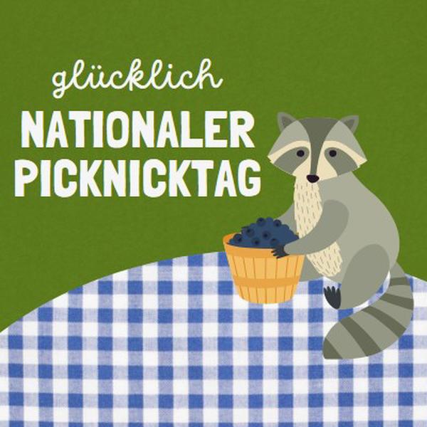 Happy National Picnic Day green whimsical-color-block