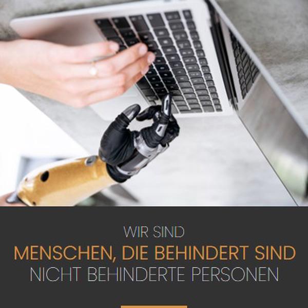 Bewusstsein für Menschen mit Behinderungen gray modern-simple