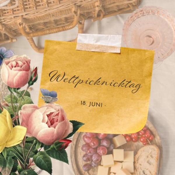 Weltpicknicktag yellow vintage-botanical