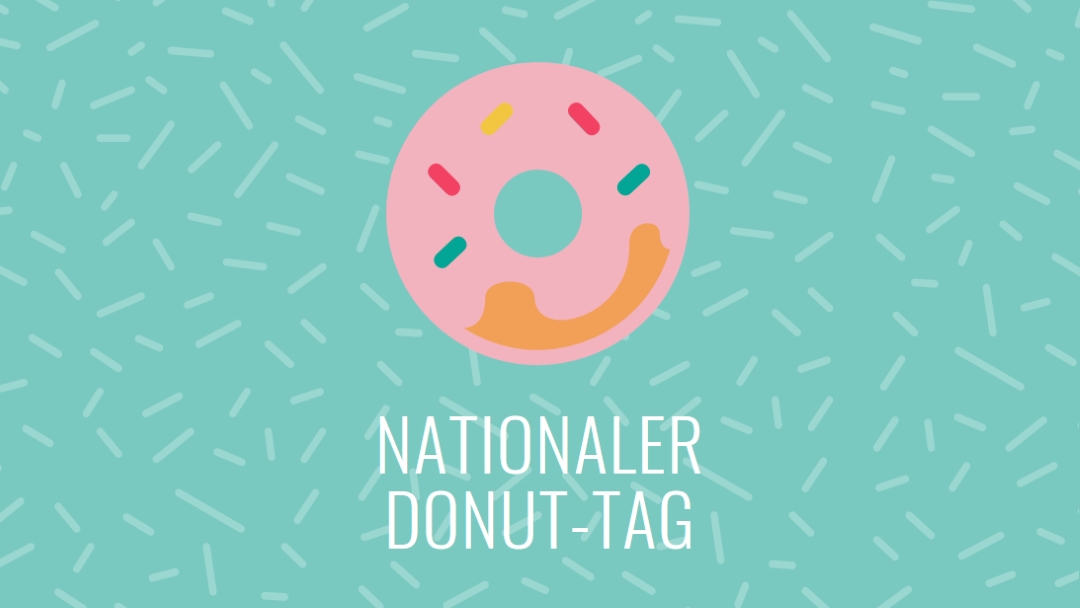 Yum it's National Donut Day blue modern-simple