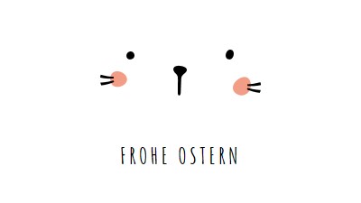 Frohe Ostern, Hase white whimsical-line