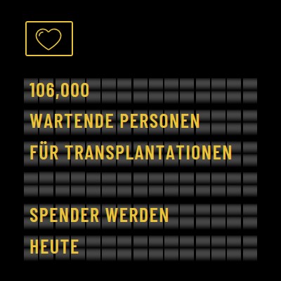 Organspender werden heute black modern-bold