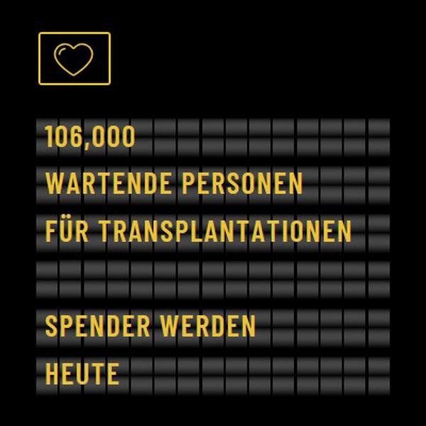 Organspender werden heute black modern-bold