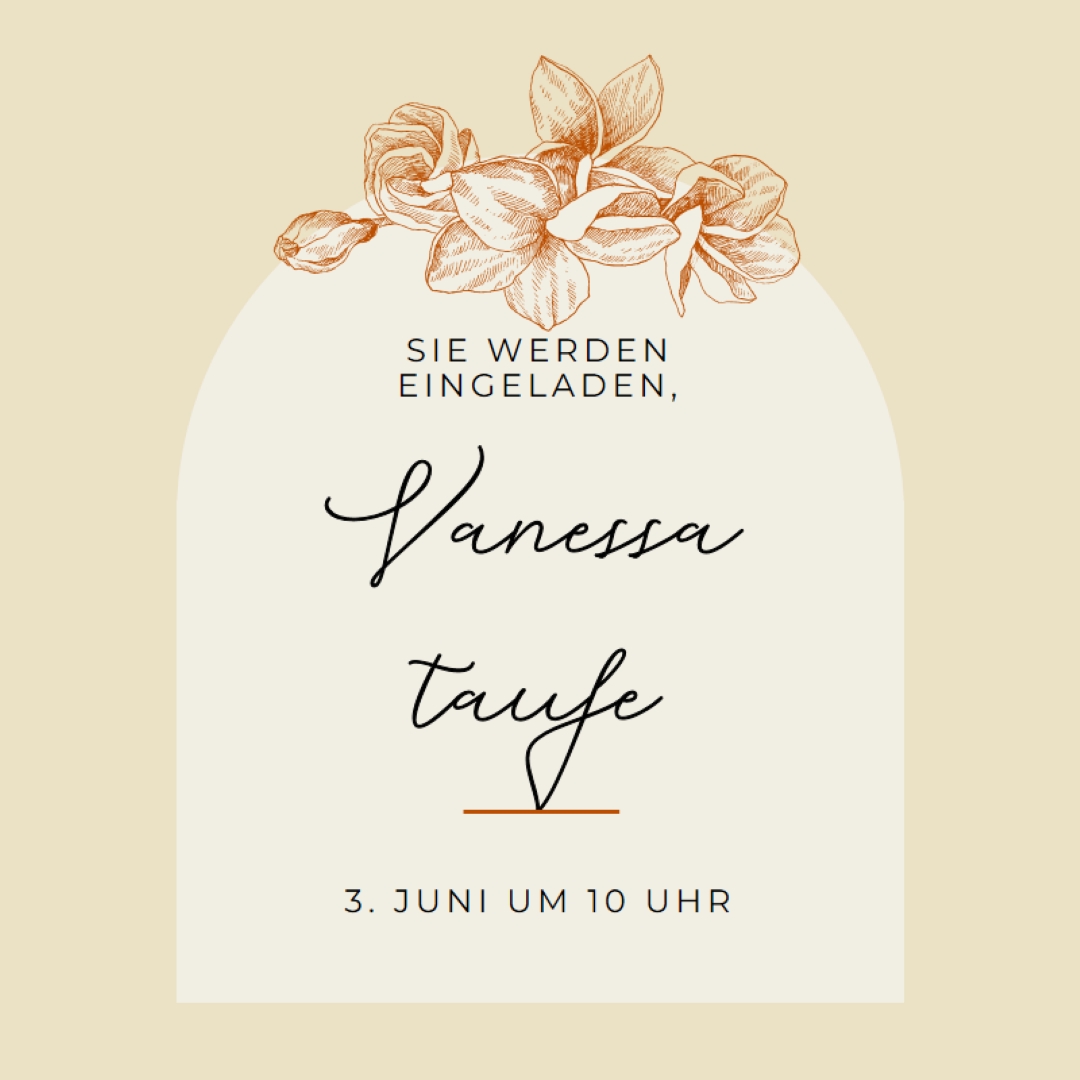 Taufe einladen yellow vintage-botanical