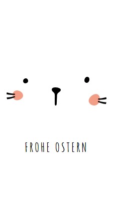 Frohe Ostern, Hase white whimsical-line