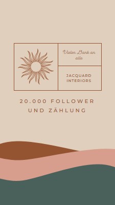 20.000 Follower und Zählung pink organic-boho