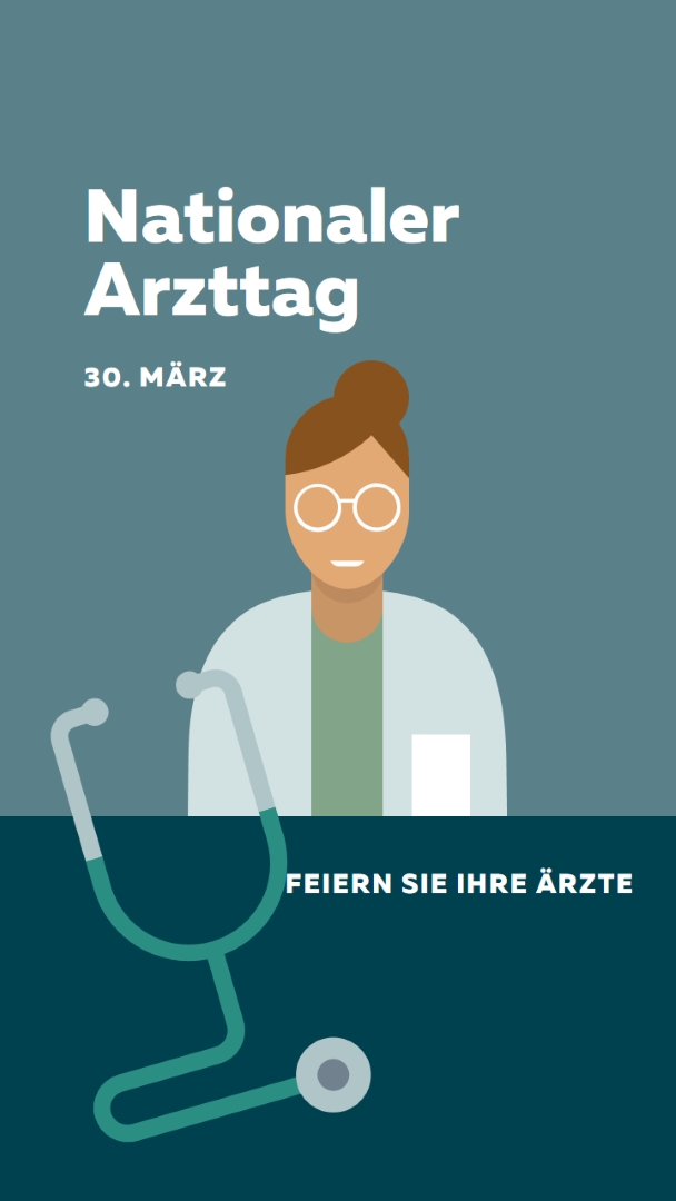 Nationaler Arzttag blue modern-color-block