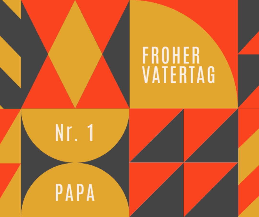 Papa Nummer eins orange modern-geometric-&-linear