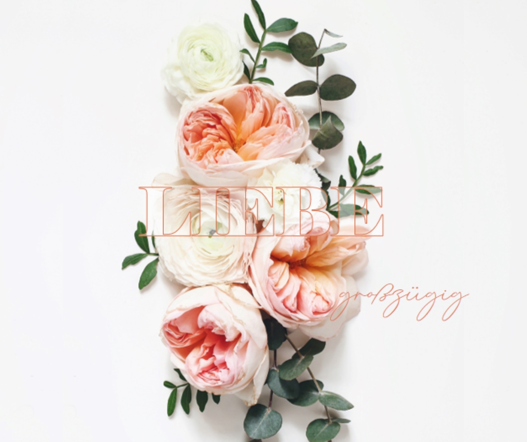 Liebe großherzig white vintage-botanical