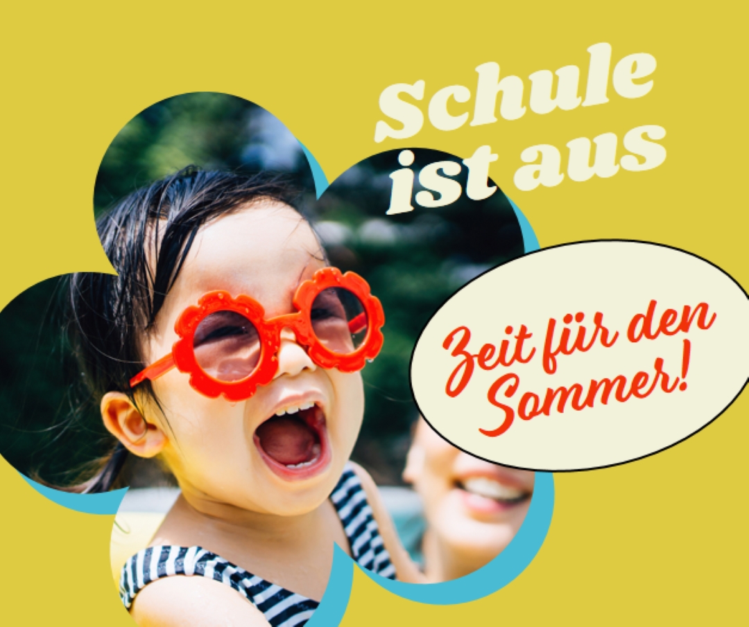 Schule ist draußen, Pool ist in yellow whimsical-color-block