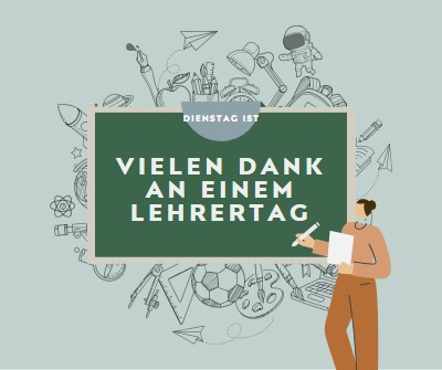 Dankbar für Lehrer green modern-color-block