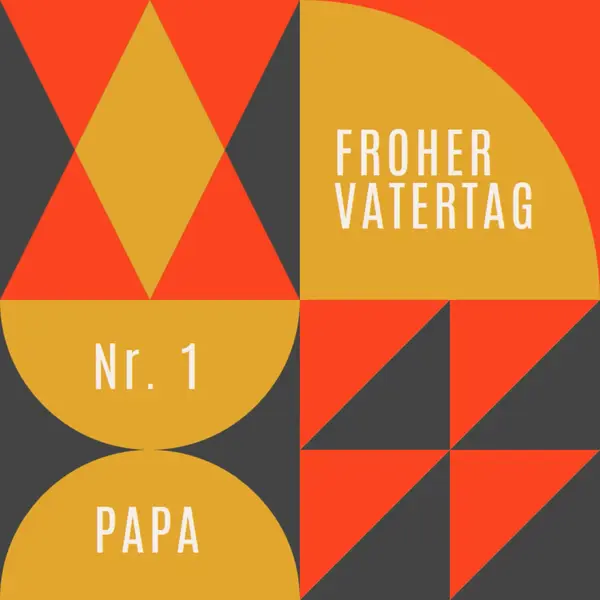 Papa Nummer eins orange modern-geometric-&-linear