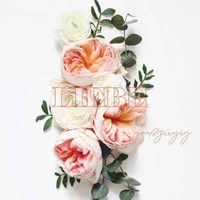 Liebe großherzig white vintage-botanical