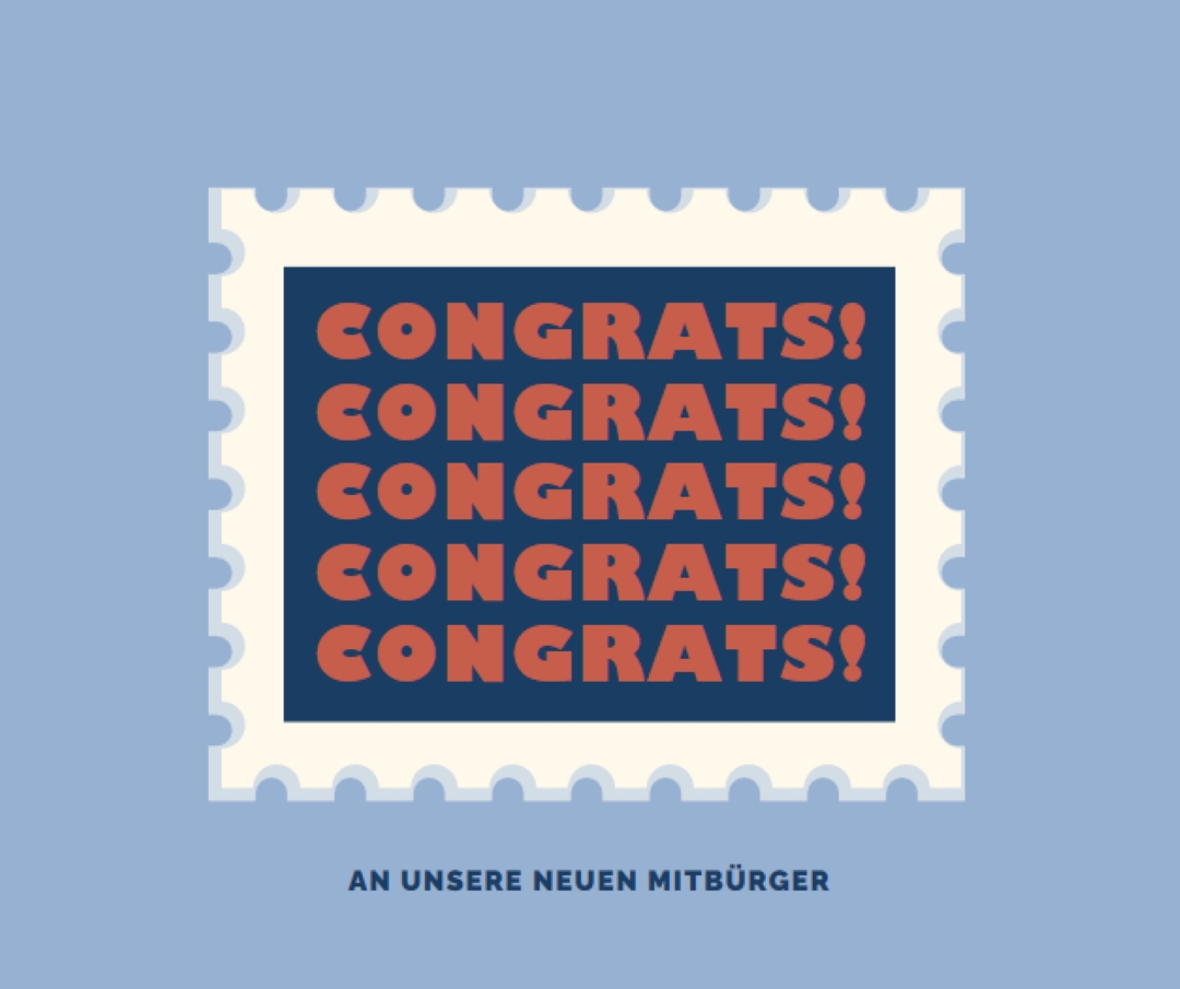 Herzlichen Glückwunsch an unsere neuen Mitbürger blue modern-simple