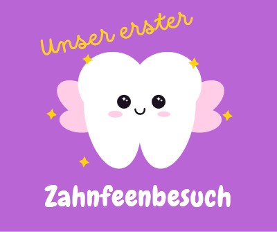 Erster Zahnfeenbesuch purple whimsical-color-block