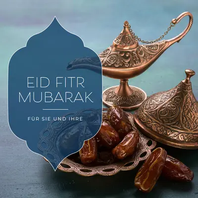 Eid al-Fitr Mubarak für Sie und Ihre blue organic-boho