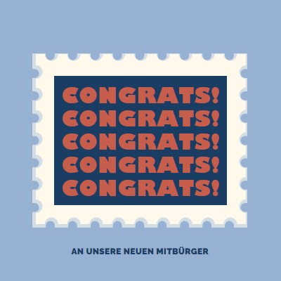 Herzlichen Glückwunsch an unsere neuen Mitbürger blue modern-simple