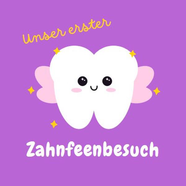 Erster Zahnfeenbesuch purple whimsical-color-block