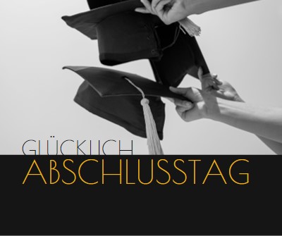 Glücklicher Abschlusstag black modern-simple